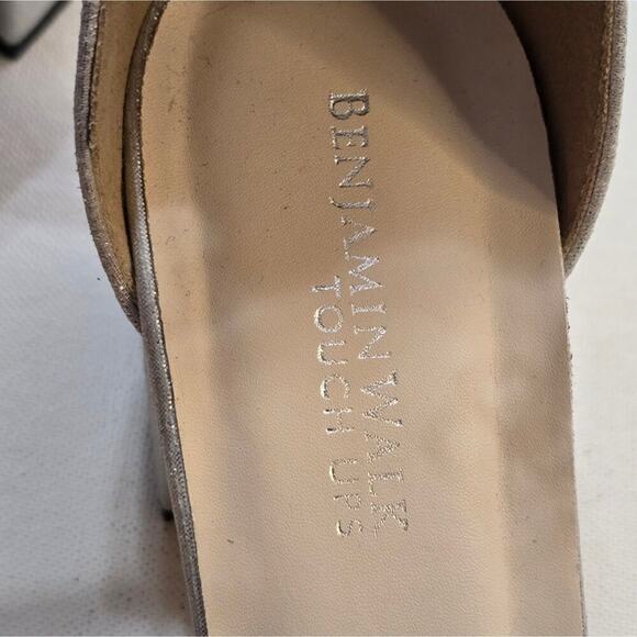 Benjamin Walk Touch Ups Devon Champagne‎ Rhinestone Sliver Heels Size 7.5 - Picture 13 of 16